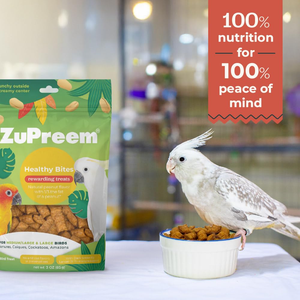 ZuPreem Healthy Bites, Rewarding Bird Treat, Medium/Large to Large Birds, No Artificial Flavors or Preservatives, Treat for Conu
